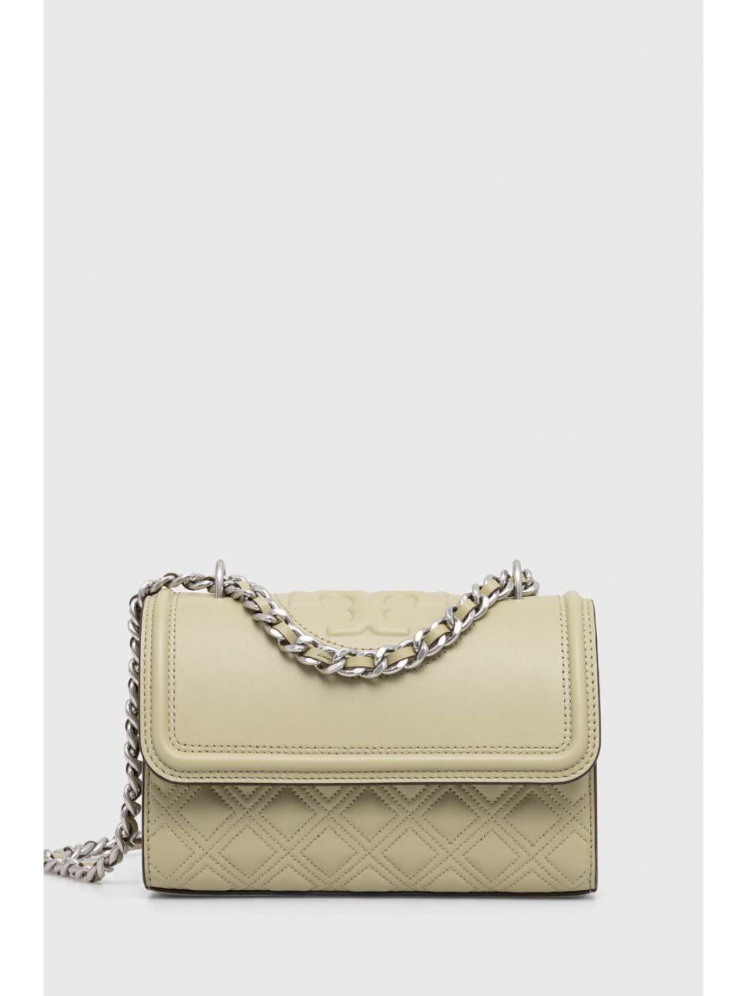 Kožená kabelka Tory Burch Fleming Small zelená barva 75576 300